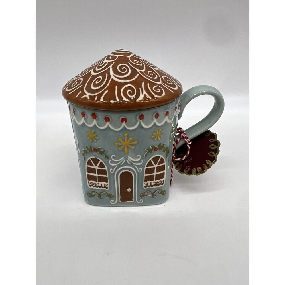 Anthropologie Ginger Stoneware Mug Green Coffee Tea